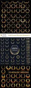 Vectors - Gold Laurel Wreath Elements 2