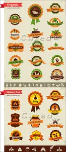 Vector - Organic food labels and graphic element