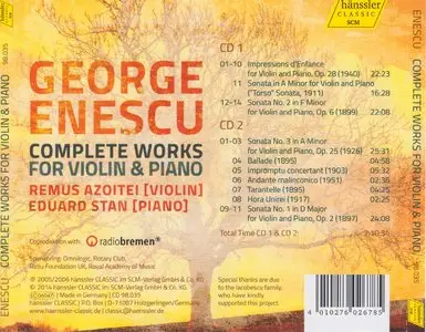 George Enescu - Complete Works for Violin & Piano - Remus Azoitei & Eduard Stan (2014) {2CD Set Hänssler Classic 98.035}