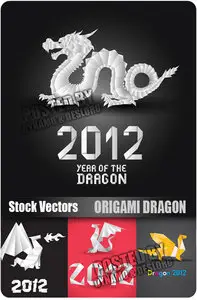 Origami Dragon - Stock Vectors