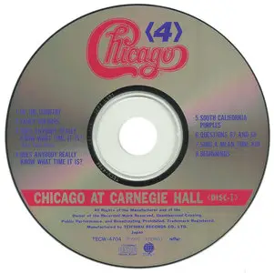 Chicago - Chicago At Carnegie Hall (1971) [3CD, Teichiku Records, TECW-4704~06]