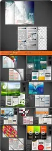 Business flyer brochure vector set - Tri fold business brochure vector set 37