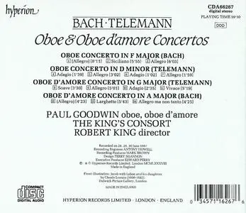 Paul Goodwin, Robert King, The King's Consort  - Bach, Telemann: Oboe & Oboe d'amore Concertos (1988)