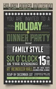 GraphicRiver Holiday Dinner Invitation