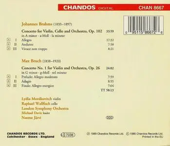 Lydia Mordkovitch, Raphael Wallfisch, Neeme Järvi - Bruch: Violin Concerto No.1, Brahms: Double Concerto (1989)