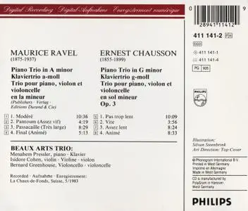 Beaux Arts Trio - Ravel, Chausson: Piano Trios (1983)