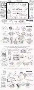 Cozy Self Care - 45 Line Art Procreate Stamp Brushes