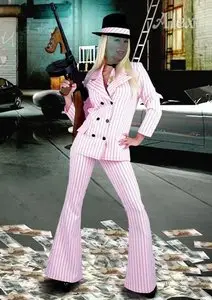 Template for Photoshop - Gangster Woman