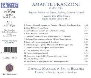 Cappella Musicale di Santa Barbara & Umberto Forni - Franzoni: Apparato musicale, Op. 5 (2018)