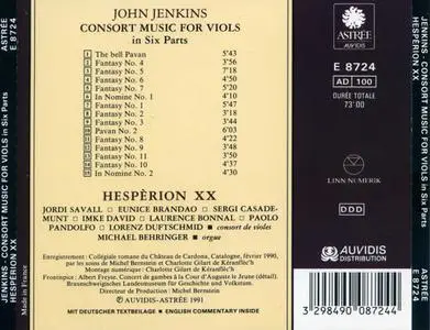 Hespèrion XX - John Jenkins: Consort Music for Viols in Six Parts (1991)