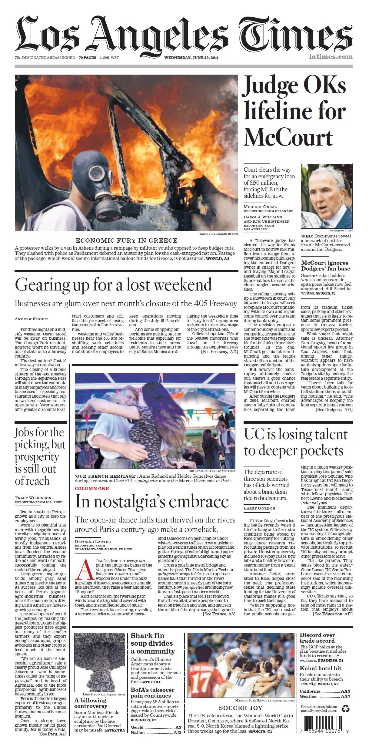 LOS ANGELES TIMES 29 JUNE 2011