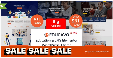 Educavo v3.0.0 - Online Courses & Education WordPress Theme NULLED