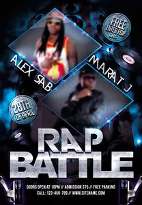 Club Flyer PSD Template - Rap Battle