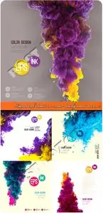 Liquid ink cloud in water background vector 2