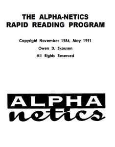 Owen Skousen - Alphanetics Super Rapid Reading Program