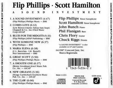 Flip Phillips & Scott Hamilton - A Sound Investment (1987) {Concord Jazz}