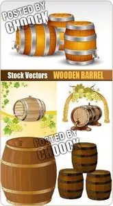 Wooden barrel - Stock Vector