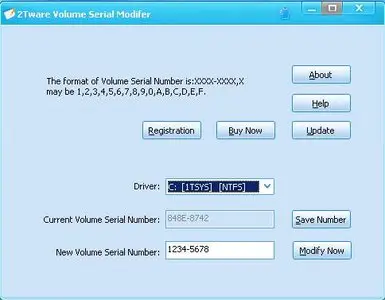 2Tware Volume Serial Number Changer 1.8.12