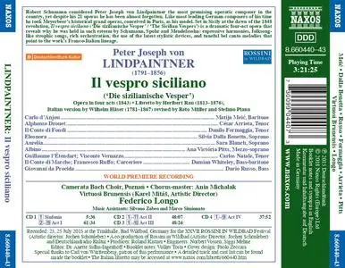 Federico Longo, Virtuosi Brunensis - Peter Joseph von Lindpaintner: Il vespro siciliano (2018)