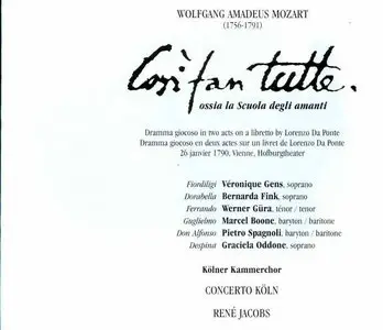 Mozart: Cosi Fan Tutte / Jacobs, Concerto Koln
