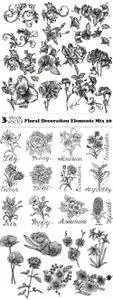 Vectors - Floral Decoration Elements Mix 26