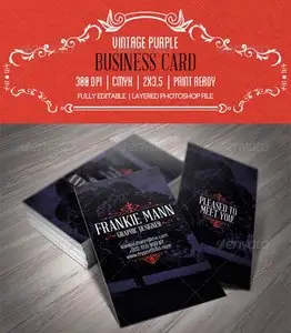 GraphicRiver Vintage Purple Business Card