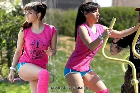 Roxanne Pallett - Outdoor Gym Workout in Southend, Essex April 23, 2013