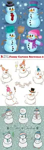 Vectors - Funny Cartoon Snowman 2