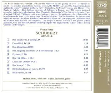 Martin Bruns, Ulrich Eisenlohr - Franz Schubert: Schiller-Lieder, Vol.1 (2001)