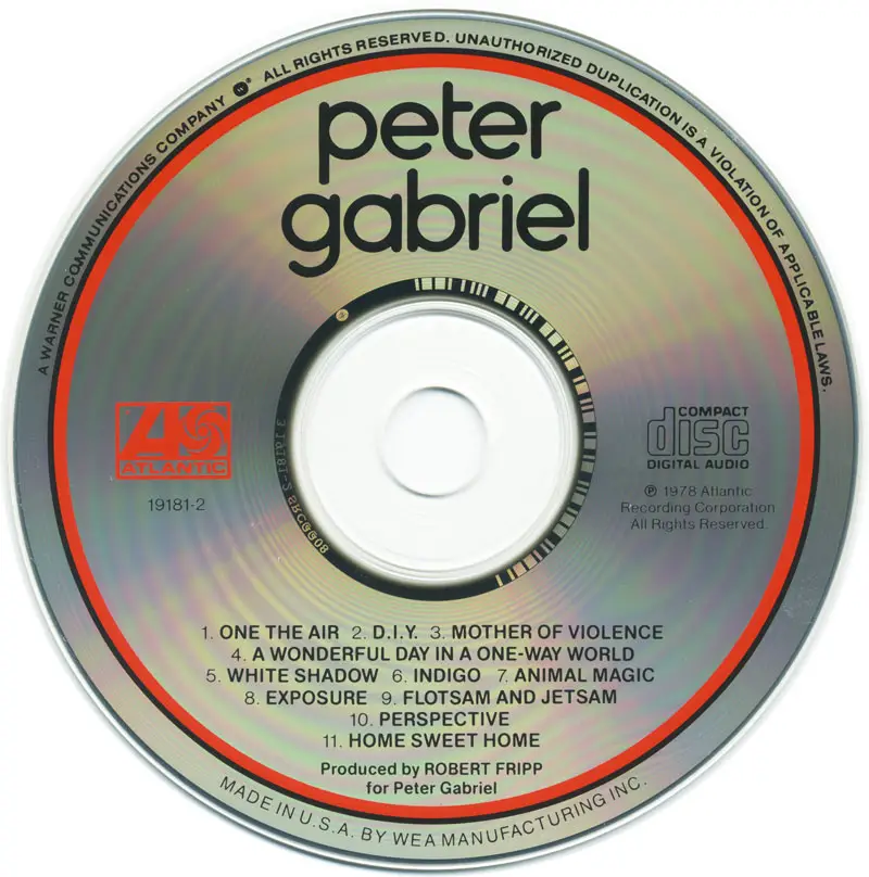 Peter Gabriel - Peter Gabriel (Scratch) (1978) [Atlantic, 19181-2 ...