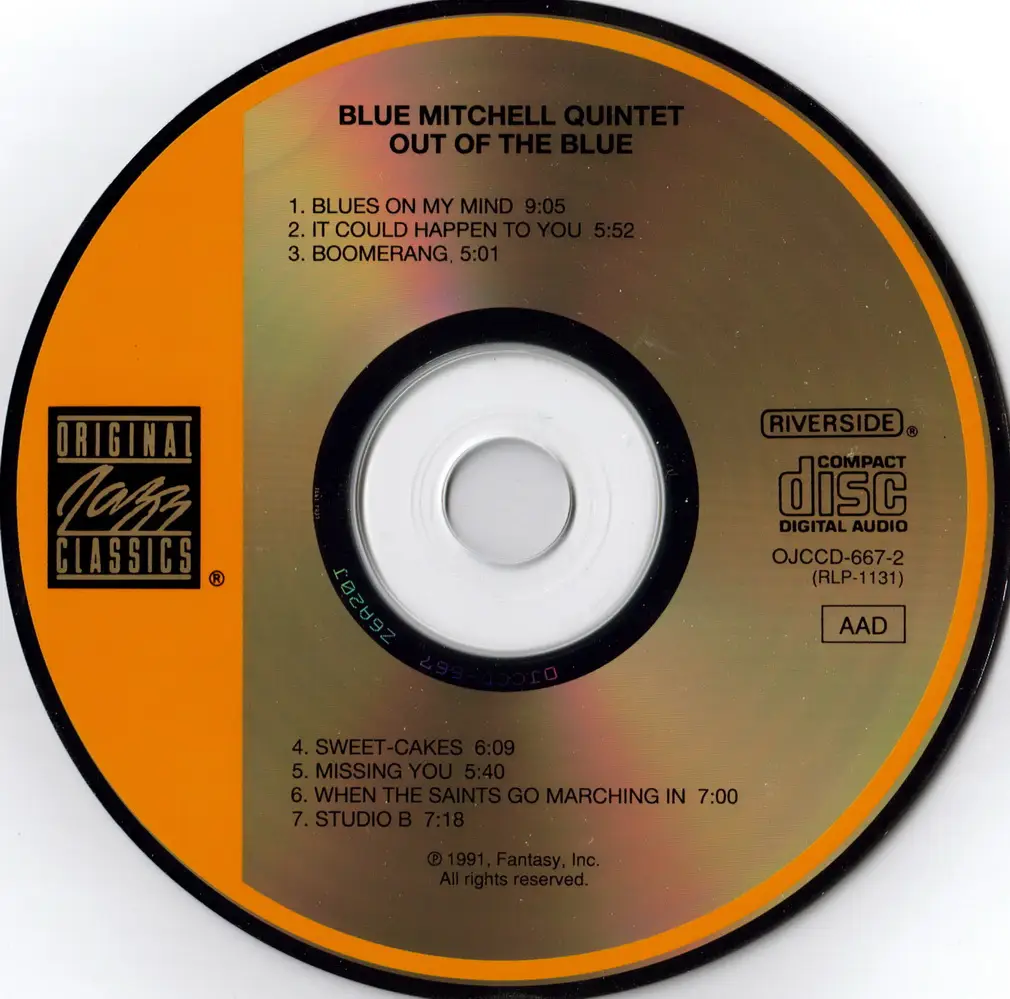 Out of blue. Blue Mitchell out of the Blue. 2008 - Out of the Blue. The Blue Mitchell Quintet. Blue Mitchell Hits - Blue Mitchell - bring it Home to me.