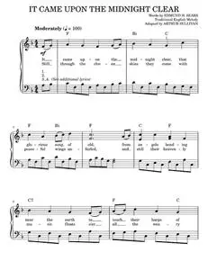It Came Upon The Midnight Clear - Edmund Hamilton Sears (Easy Piano)