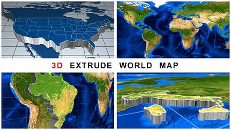 3D Extrude World Map - Project for After Effects (VideoHive)