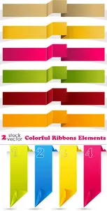 Vectors - Colorful Ribbons Elements