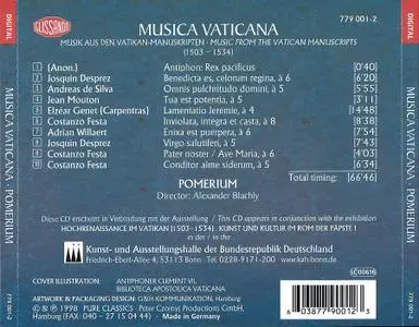 Alexander Blachly, Pomerium - Musica Vaticana (1998)