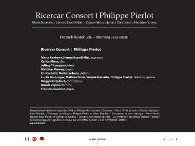 Buxtehude - Membra Jesu Nostri - Ricercar Consort, Philippe Pierlot (2019) {Mirare MIR444}