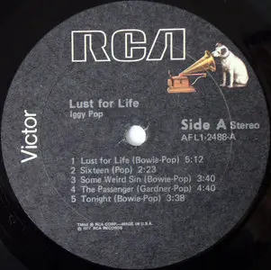 Iggy Pop - Lust for Life (US RCA 1st pressing A1/B1) Vinyl rip in 24 Bit/ 96 Khz + CD