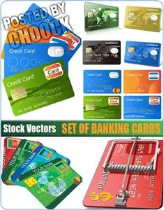Set of banking cards - Stock Vector