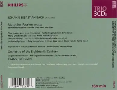 Frans Brüggen, Orchestra of the Eighteenth Century, Nederlands Kamerkoor - Johann Sebastian Bach: Matthäus-Passion (2002)