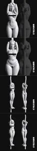 Sub Series 55 and 57 - Naked and Tied to Pole Female Prisoner Slave