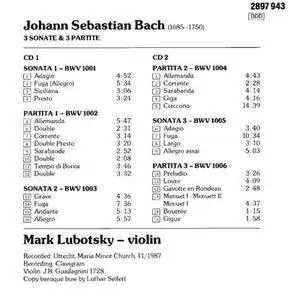 Mark Lubotsky - Bach: 3 Sonate e 3 Partite per violino solo (1987)