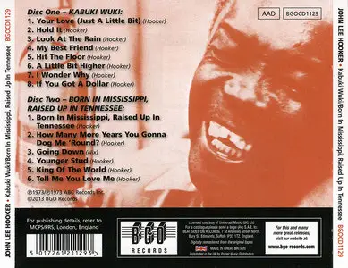 John Lee Hooker - Kabuki Wuki (1973) + Born in Mississippi, Raised Up in Tennessee (1973) 2CD Set, Remastered 2013