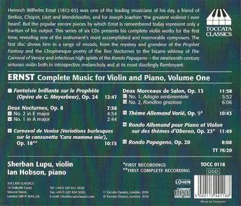 Sherban Lupu, Ian Hobson - Heinrich Wilhelm Ernst: Complete Music for Violin and Piano, Vol. 1 (2011)