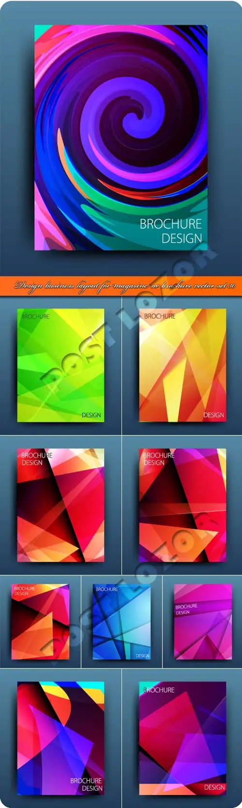 Design business layout for magazine or brochure vector set 30