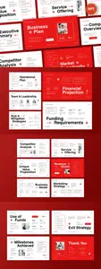 Red White Bold Business Plan PPT Y2AWJZK
