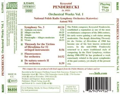 Penderecki - Symphony No.3, Threnody, Flouresences, De natura sonoris II