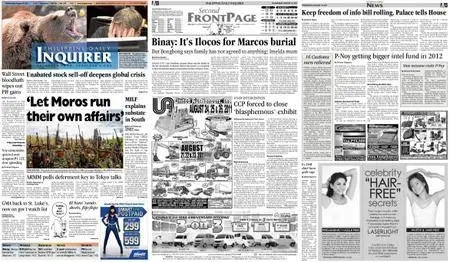 Philippine Daily Inquirer – August 10, 2011