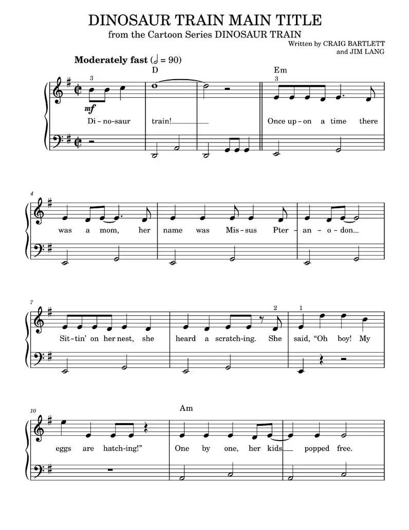 Dinosaur Train Theme (Easy Piano) / AvaxHome