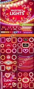 Garland light Valentines Day vector