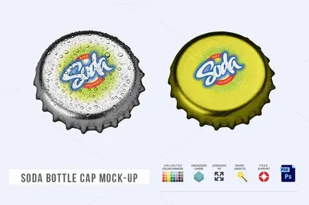 CreativeMarket - Soda Bottle Cap Mock-Up